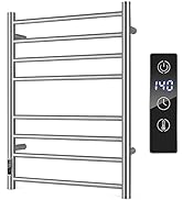 Tangkula Electric Towel Warmer Rack, 8-Bar Wall Mounted Towel Heater w/0-8H Timer &amp; LED Display, ...