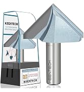 KEENTECH Router Bits, Carbide Tipped 90-Degree V-Groove Router Bit for Grooving, Industrial Grade...
