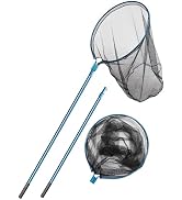Hlotmeky Large Fishing Nets for Saltwater Fishing Net Long Handle Extra Large Rubber Net Telescop...