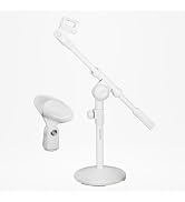 5Core Mic Stand Desk Adjustable Extendable Boom Arm Table Microphone Holder w Round Base Anti Sli...