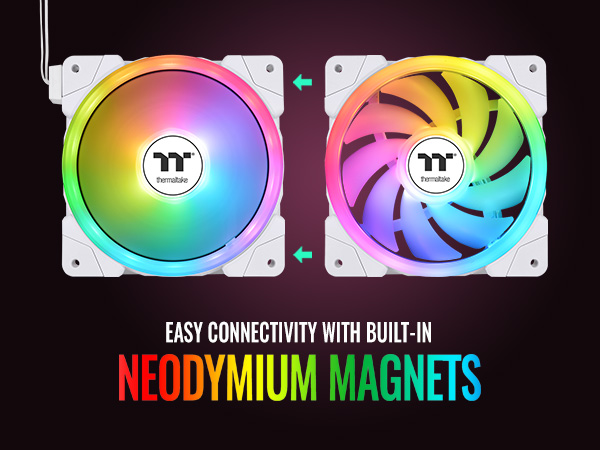 Thermaltake SWAFAN EX12 ARGB PC Cooling Fan - White - Neodymium magnets