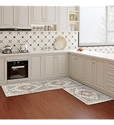Boho Kitchen Rug Sets 2 Piece with Runner Non Slip Kitchen Rugs and Mats Washable Kitchen Mats fo...