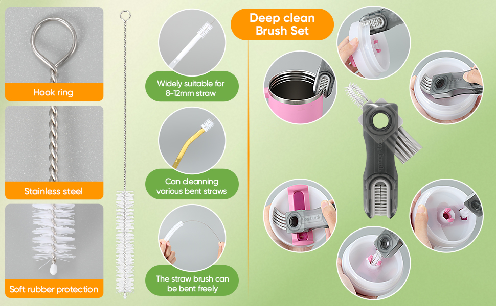 TUNIKO Bottle lid brush+ straw brush