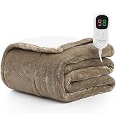Homemate Heated Blanket Electric Throw - 50"x60" Heating Blanket Throw 1/2/4/6/8 Hours Auto-off 1...