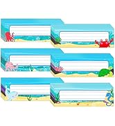 D24TIME 36Pcs Name Plates for Classroom Desk Sea Animal Personalized Desk Name Tags Stickers for ...