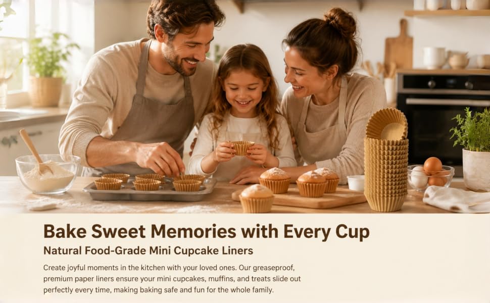 500 mini natural cupcake liners