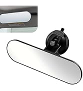 Foelony Rear View Mirror, 2.56" x 8.66" Anti-glare HD Flat Car Interior Rearview Mirror with Suct...