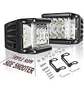 Side Shooter LED Lights Auto Power Plus 2Pcs 4 Inch 90W Cube Side Shot Pods Off Road Light Pods D...