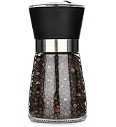 manual refillable pepper grinder - 6 oz refillable glass grinders for pepper, salt, and other