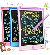 ORSEN 3 Pack LCD Writing Tablet for Kids, Colorful Doodle Board Drawing Pad for Kids, Learning Ed...
