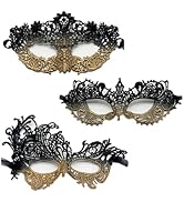 TFTSR Masquerade Masks for Women Couples,Men Mardi Gras Mask,Girls Black Gold Lace Costume,Adults...
