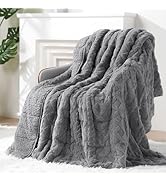 Eazfy Pro Super Soft Fuzzy Sherpa Fleece Weighted Blanket, 15 lbs Dual Sided Fluffy Heavy Weighte...