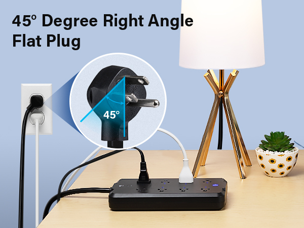 Geeni SW008 Surge Protector 45 Degree Right Angle