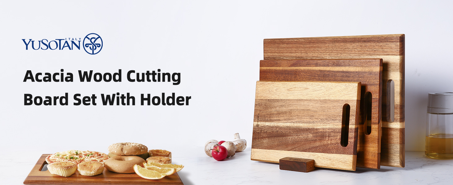 3-piece Acacia Wooden Cutting Board Set for Kitchen