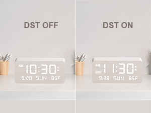 wooden digital clock