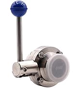 DERNORD Sanitary Butterfly Valve with Pull Handle Stainless Steel 304 Tri Clamp Clover (1.5" Tube...