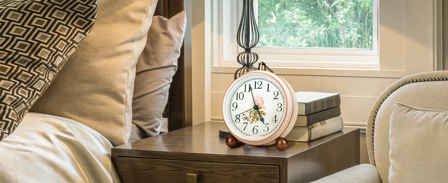 table clocks for living room decor, vintage clock, small clocks battery operated