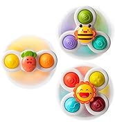 TOHIBEE 3PCS Suction Cup Spinner Toys for 1 2 Year Old Boys Spinning Toys 12-18 Months Sensory To...
