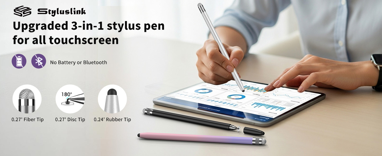 3-in- stylus pen for touchscreen