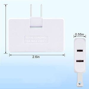 3 Way Flat Wall Plug, AC Flat Wall Outlet Extender Flat Plug Adapter Outlet, Fold-Able Wall Adapter