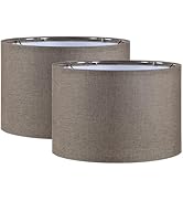 Aspen Creative 38303-2, K/D Hardback Drum Contemporary Collapsible Spider Shade, 12" Top x 12" Bo...