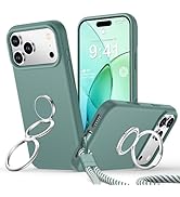 Rockaway for iPhone 17 Pro Max Case [Double Ring Stand &amp; Wrist Strap], Liquid Silicone Phone Case...