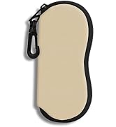 Hion Sunglasses Soft Case Ultra Light Neoprene Zipper Eyeglass Case With Belt Clip