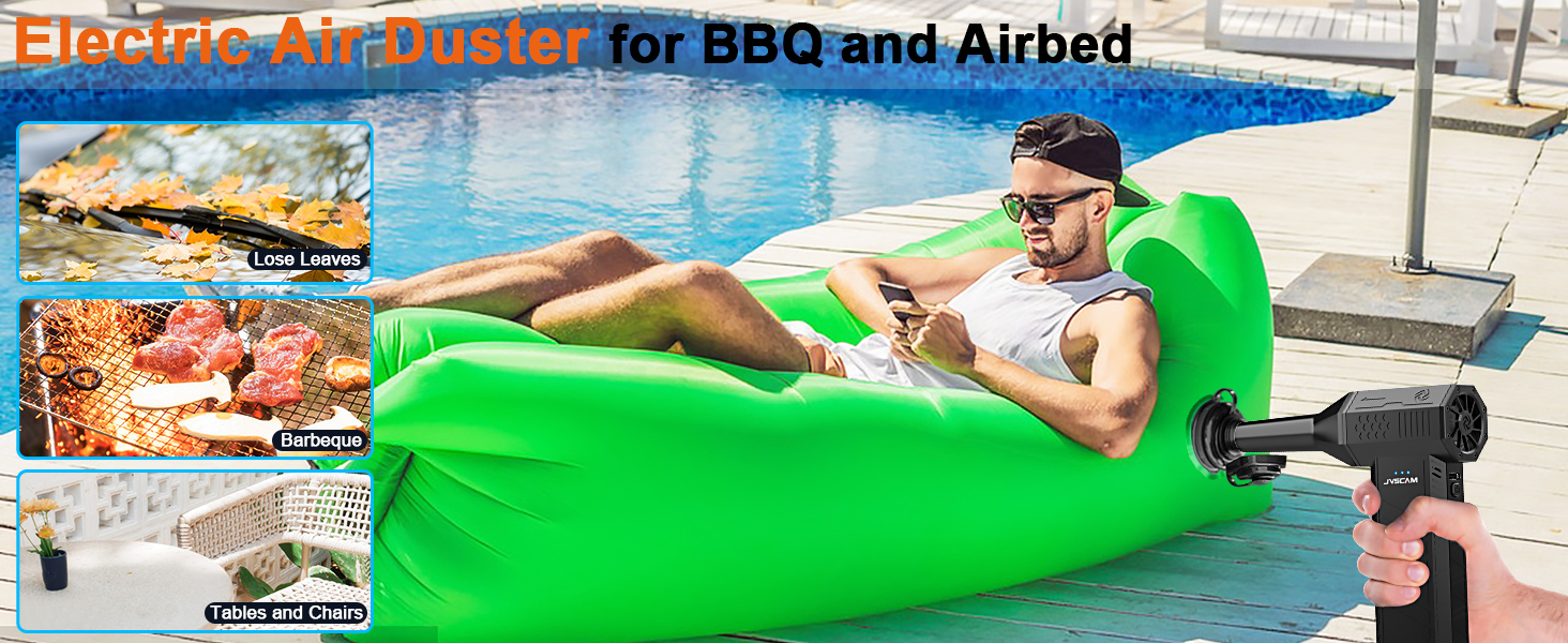 Electric air duster for BBQ