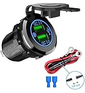 Nilight - 90103A Dual USB Port QC 3.0 Fast Charging Hubs USB Charger Socket Power Outlet 2.1A &amp; 2...