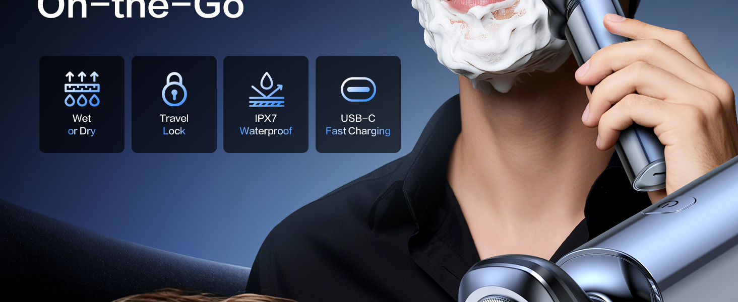 Wet and Dry Shaving Razor – IPX7 Waterproof Design
