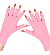 SUBAY UV Gloves for Gel Nails, Fingerless Gloves with UPF 50+ Protection for Manicures, Nail Art,...