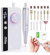 Alety Nail Drill Professional 45000RPM Electric Nail File Kit, Upgraded Rechargeable Cordless Efi...