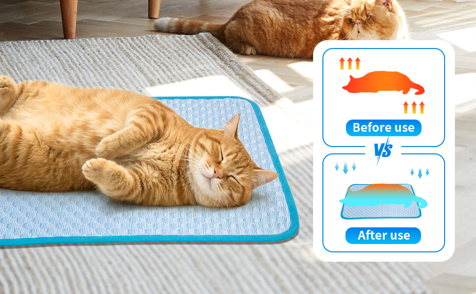 Cooling Mat Pad for Dogs Cats Ice Silk Cooling Bed for Dogs Ice Bed for Cats Pet