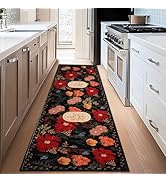 ROTTOGOON Hallway Runner Rug 2'x6' Washable Soft Floral Rug with Rubber Backing Stain Resistant N...