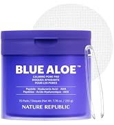 Nature Republic Blue Aloe Calming Pore Pad | Cooling &amp; Soothing Toner Pads, Pore Care, Dual-Textu...