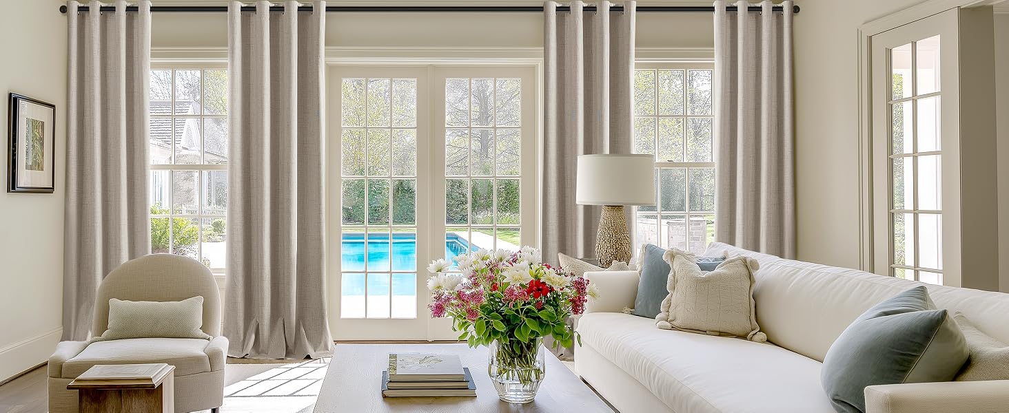 Blackout Curtains long Length 2 Panels Set Room Darkening Grommet sun blocking elegant soundproof