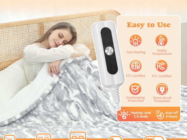 Faux Fur Heated Blanket