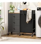 Laundry Hamper with Wheels, Laundry Sorter with Shelf and 3 Drawers, Total Capacity 123L/32.5 Gal...