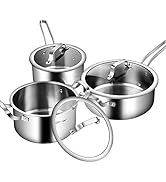 COSTWAY 6 Piece Stainless Steel Cookware Set, Induction Cooking Pots Set, Oven &amp; Dishwasher Safe,...
