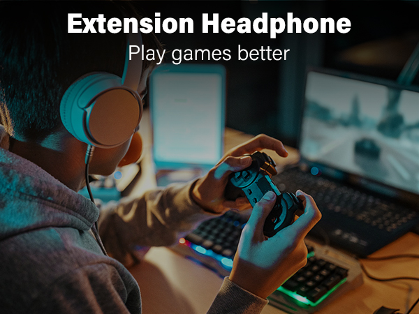 Computer, headphone, 3.5mm extension, game, audio extension