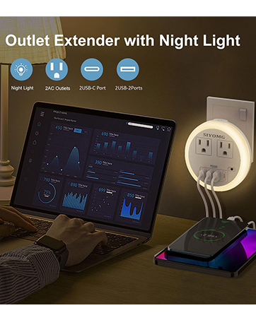 Outlet Extender with Night Light