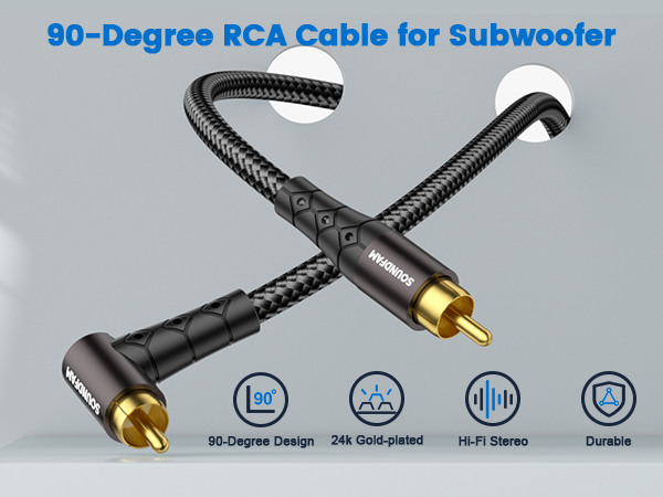 90 degree rca cable