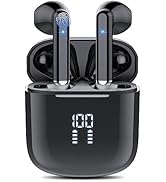 Wireless Earbuds Bluetooth 5.3 Headphones with 4-Mics Clear Call and ENC Noise Cancelling, Blueto...