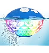 Bluetooth Speakers with Colorful Lights, Portable Speaker IPX7 Waterproof Floatable, Built-in Mic...