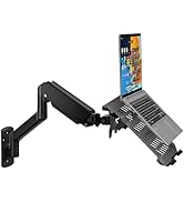 WALI Laptop Wall Mount, Full Motion Adjustable Laptop Arm Fits 10 to 17inch Notebook, 2-in-1 Moni...
