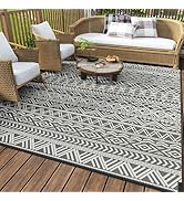 MontVoo-Outdoor Rug Carpet Waterproof 5x8 ft Reversible Patio Rug RV Camping Rug-Plastic Straw Ru...