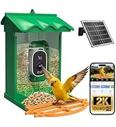ERUIDI Smart Bird Feeder with Camera - 2K UHD Solar Powered Bird Watcher Camera with 7W Panel - A...