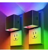 DORESshop LED Night Lights Plug into Wall [2 Pack], Plug in Nightlight, RGB Color-Changing Night ...