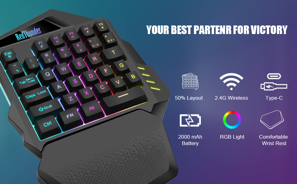 one hand gaming keyboard