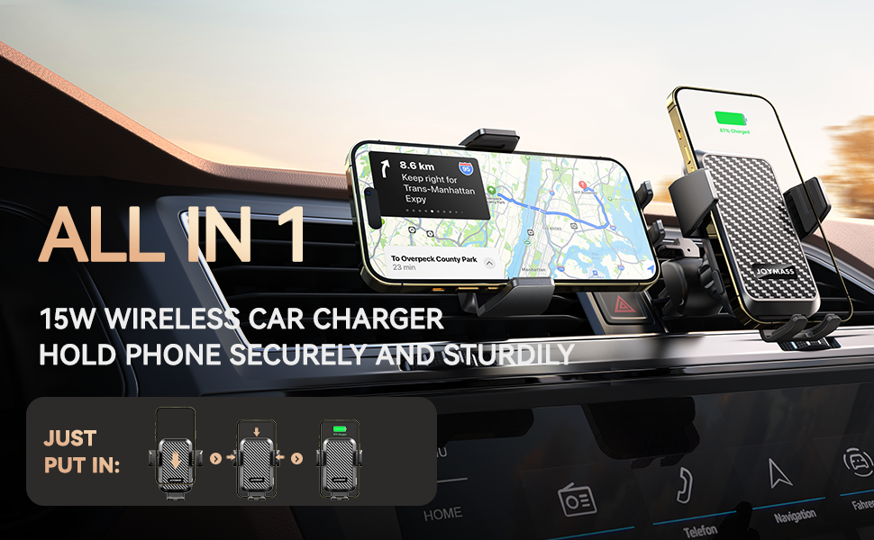 wireless car charger and mount